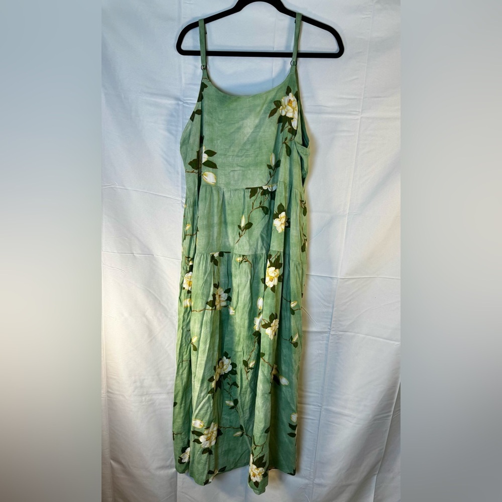 YES/NO Woman’s Green Spaghetti Strap Maxi Sundress for Casual Wear Size 2XL - Picture 4 of 8